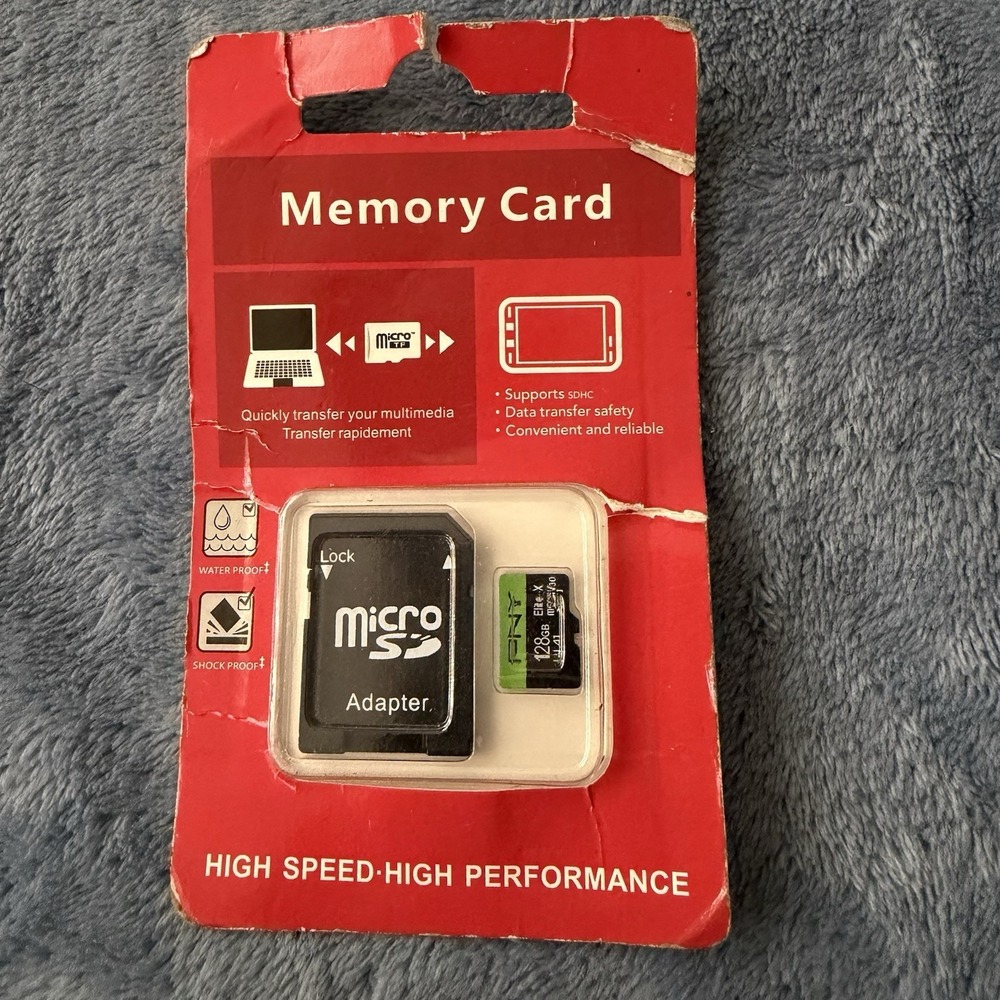 PNY Elite-X 128GB Micro SD Card With Sandisk Adapter